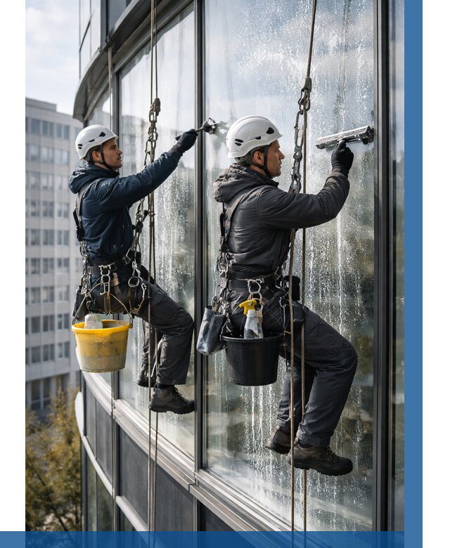 Мойка панорамных окон в Симферополе от 364 р. заказать у ВЫСОТНИК-Сим