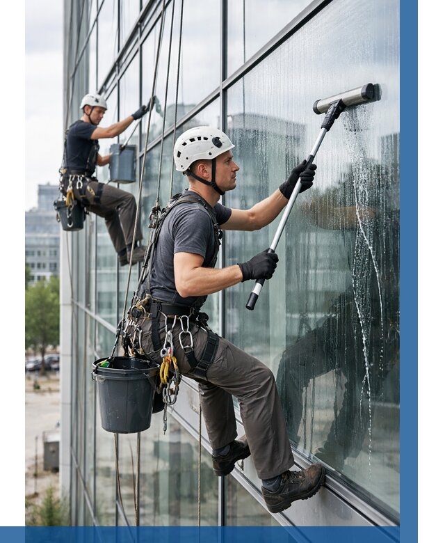 Мойка витражей альпинистами в Симферополе от 727 р. под ключ|ВЫСОТНИК-Сим