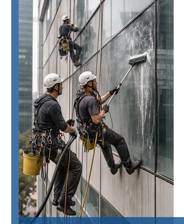 Профессиональная высотная мойка фасадов зданий в Симферополе