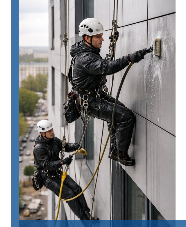 Профессиональная мойка фасада из композита в Симферополе