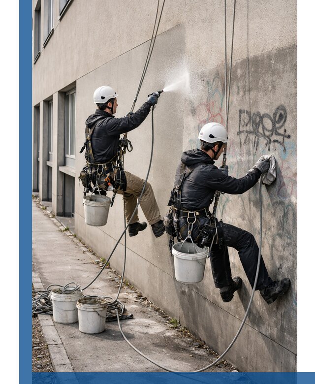 Антиграффити покрытие фасада с защитой от надписей в Симферополе