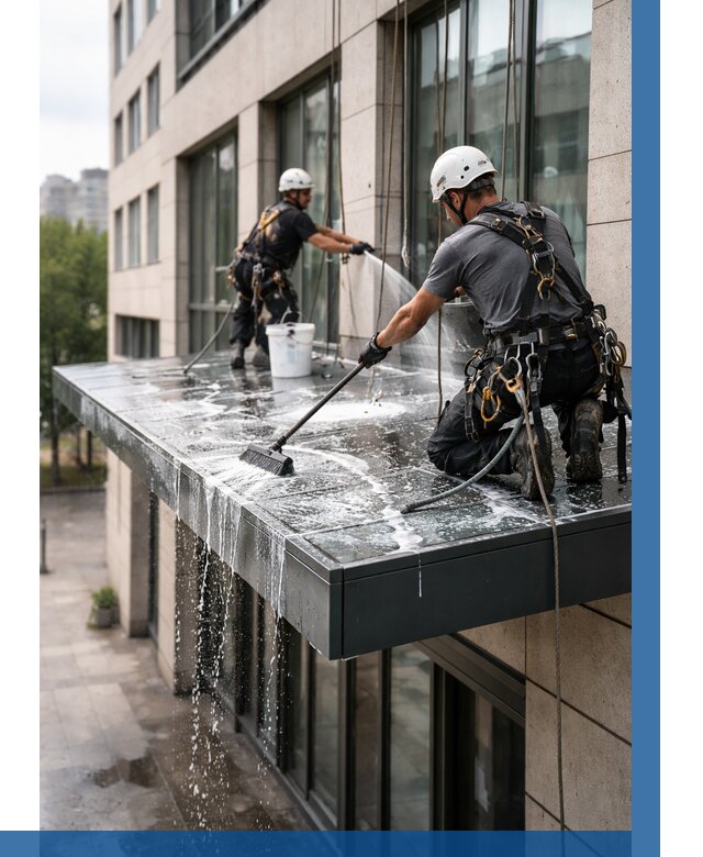 Мойка козырьков и навесов в Симферополе от 3635 р. | ВЫСОТНИК-Сим