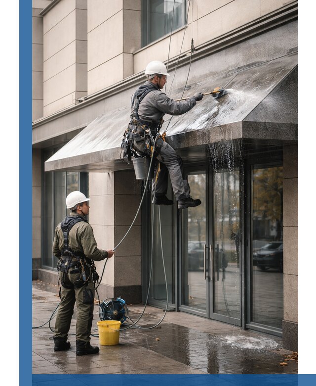 Профессиональная мойка козырьков и навесов в Симферополе