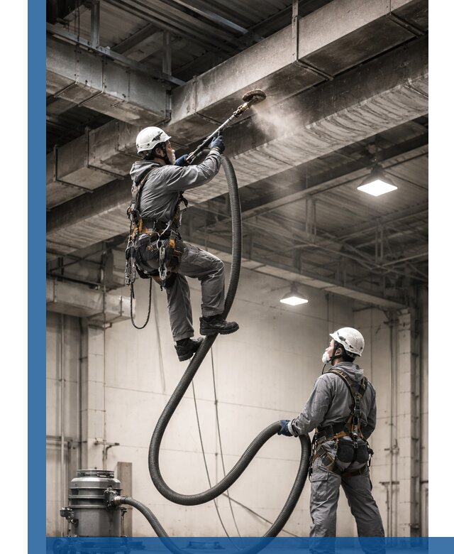 Обеспыливание потолочных конструкций в Симферополе промышленным альпинизмом