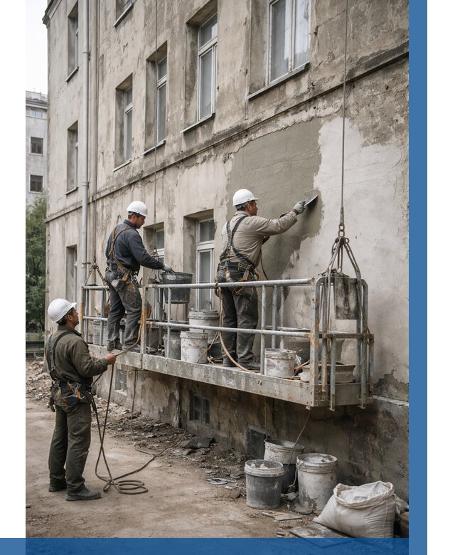 Капитальный ремонт фасада в Симферополе от 4363 р. | ВЫСОТНИК-Сим