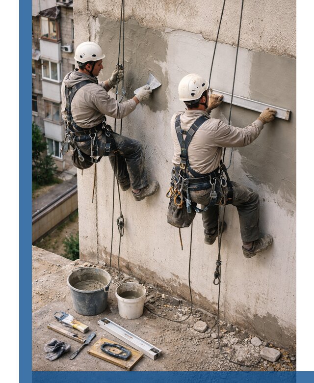 Комплексный ремонт штукатурного фасада с гарантией в Симферополе