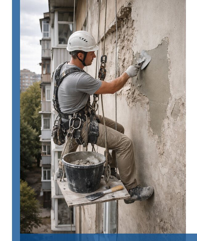 Восстановление фасадной штукатурки в Симферополе с гарантией качества