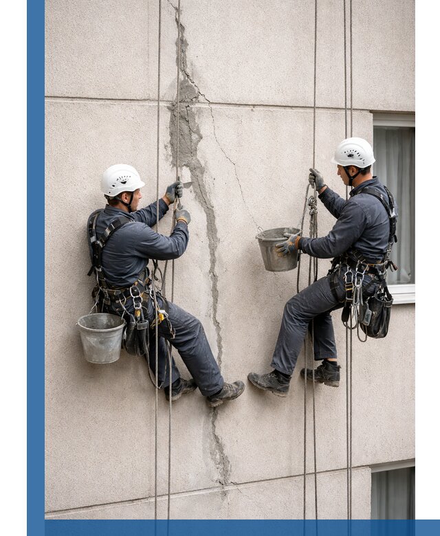 Заделка трещин на фасаде в Симферополе с гарантийным ремонтом