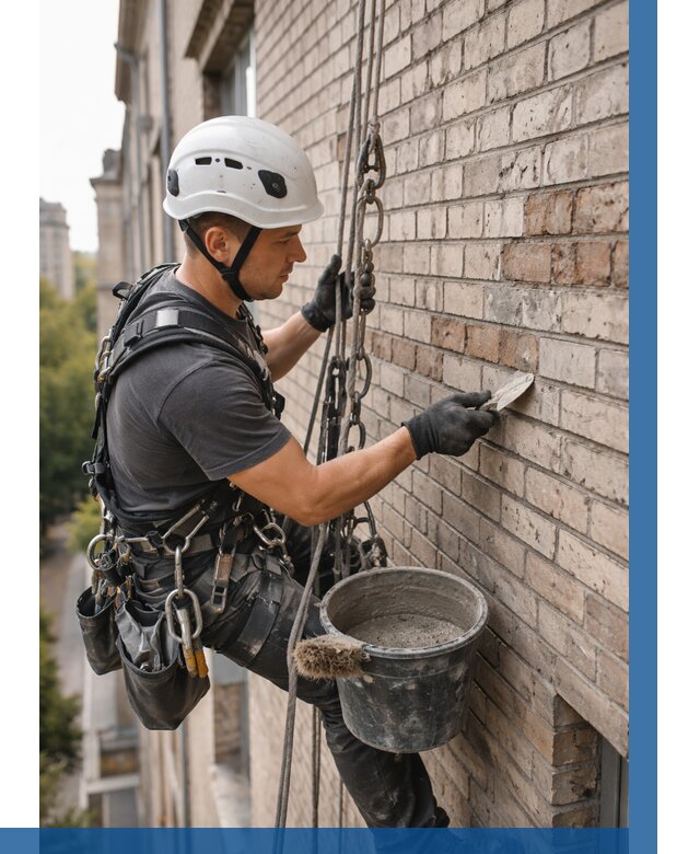 Ремонт кирпичной кладки фасада в Симферополе от 1870 р. | ВЫСОТНИК-Сим