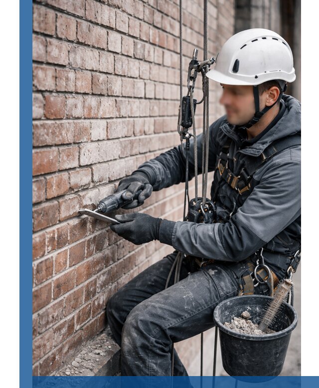 Расшивка кирпичных швов фасадов и стен, ремонт в Симферополе