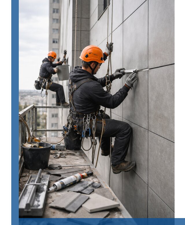 Профессиональный ремонт фасада из керамогранита в Симферополе