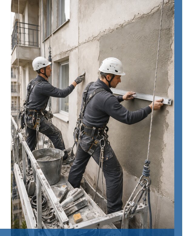 Штукатурка фасада на высоте в Симферополе от 935 р. | ВЫСОТНИК-Сим