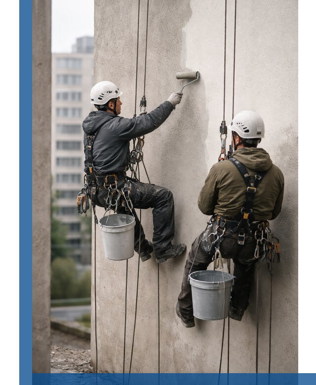 Покраска фасадов высотными альпинистами в Симферополе с гарантией