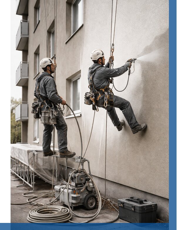 Безвоздушная покраска фасада в Симферополе от 229 р/м² | ВЫСОТНИК-Сим