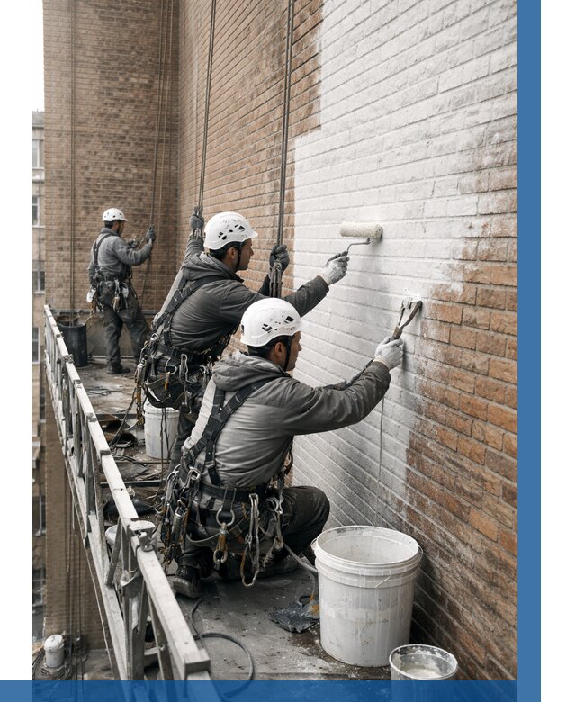 Покраска кирпичного фасада в Симферополе от 364 р. | ВЫСОТНИК-Сим