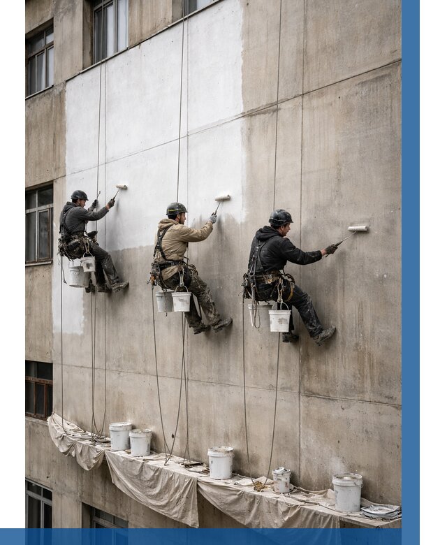 Покраска бетонного фасада в Симферополе от 364 р за м2 | ВЫСОТНИК-Сим