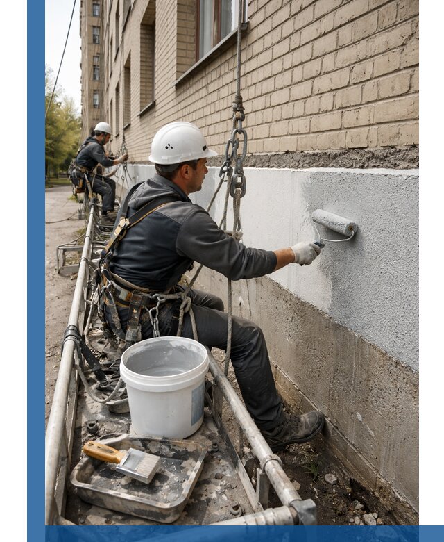 Окраска цоколя здания в Симферополе профессионально и надежно