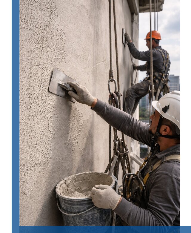 Декоративная штукатурка фасада с утеплением и защитой в Симферополе