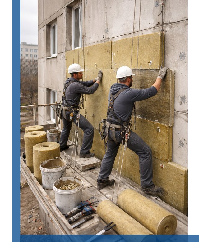 Утепление фасада минватой в Симферополе под ключ с гарантией