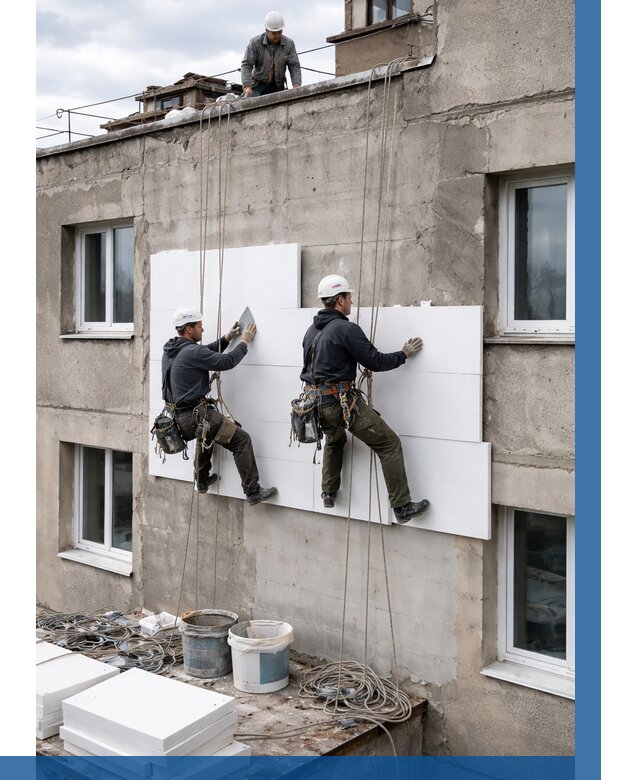 Утепление фасада пенополистиролом в Симферополе от 1870 р. | ВЫСОТНИК-Сим