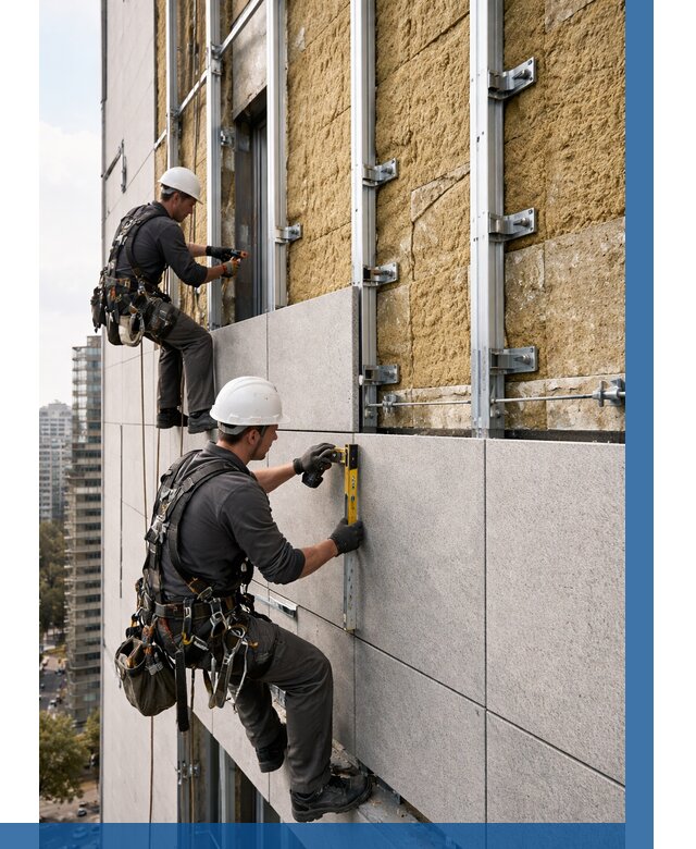 Монтаж вентилируемого фасада в Симферополе от 3635 р. | ВЫСОТНИК-Сим