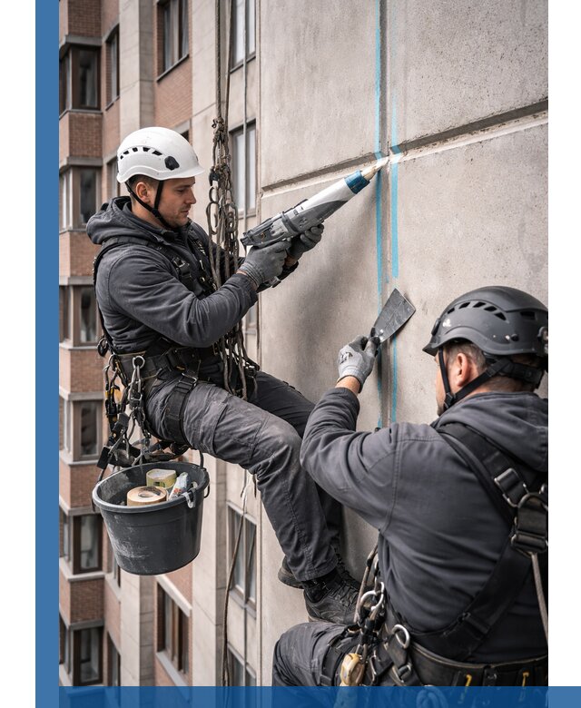 Вторичная герметизация швов фасада и кровли в Симферополе