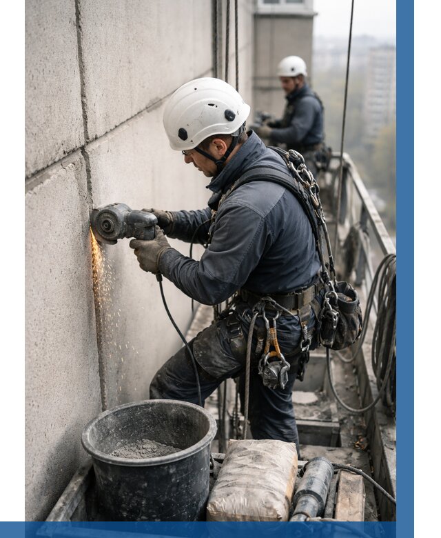 Штробление межпанельных швов в Симферополе от 1246 р. | ВЫСОТНИК-Сим