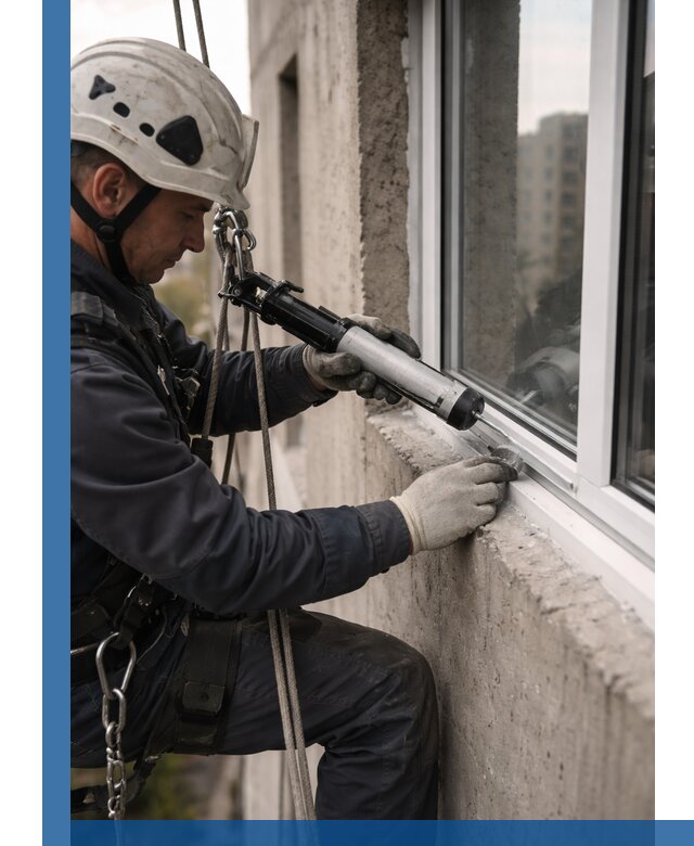 Герметизация оконных швов снаружи в Симферополе профессионально