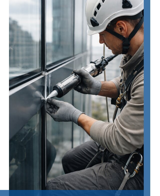 Герметизация стыков витража в Симферополе от 1246 р. | ВЫСОТНИК-Сим