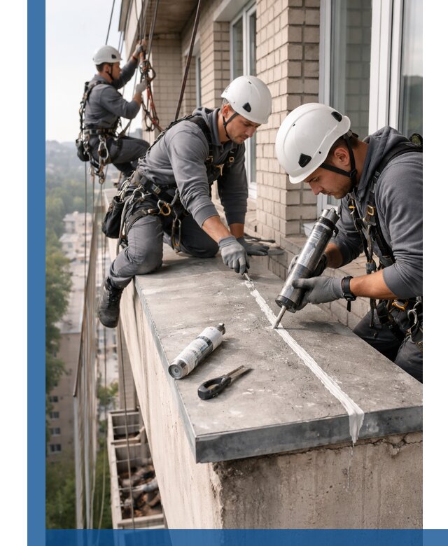 Герметизация балконного козырька в Симферополе профессионально