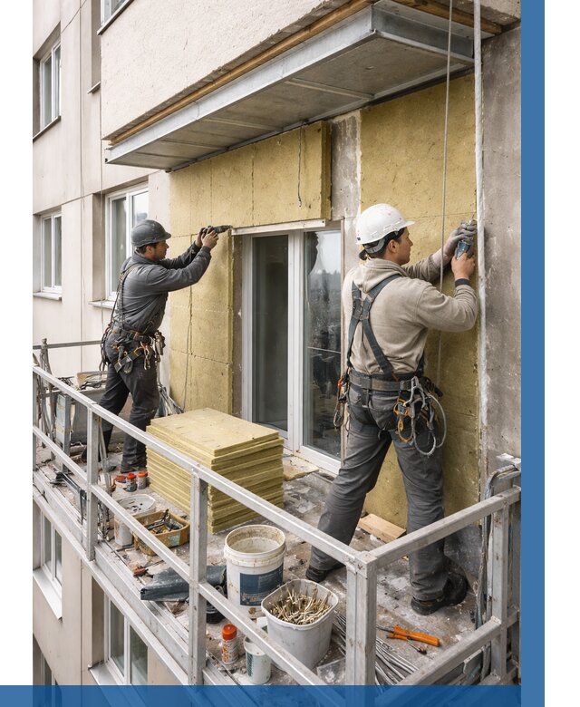 Утепление балкона снаружи в Симферополе от 1662 р. под ключ ВЫСОТНИК-Сим