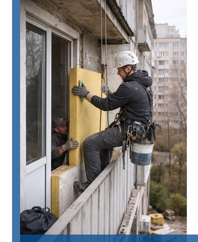Профессиональное утепление балкона снаружи в Симферополе под ключ