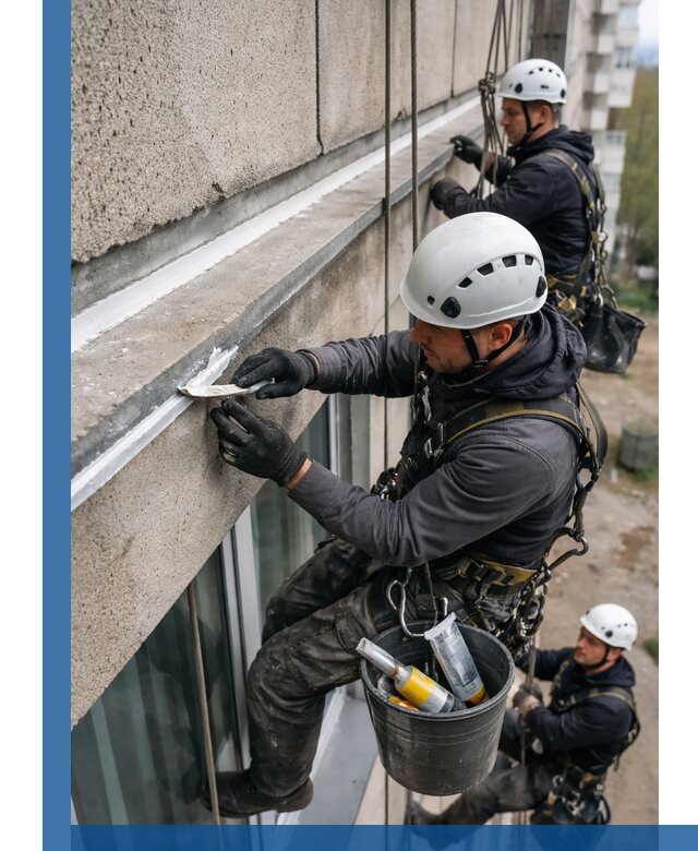 Герметизация примыкания балкона в Симферополе под ключ с гарантией