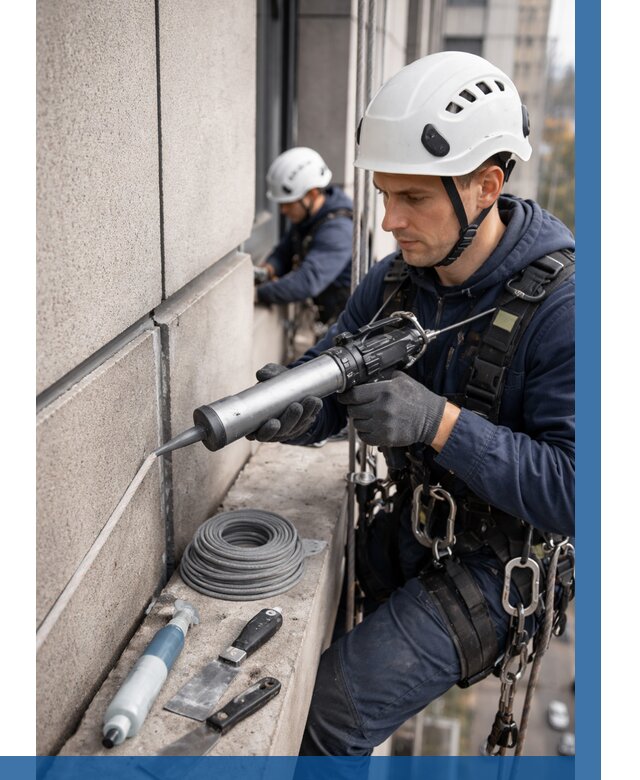 Герметизация деформационных швов фасада в Симферополе от 727 | ВЫСОТНИК-Сим