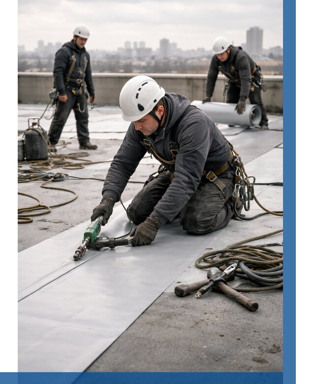 Ремонт мембранной кровли в Симферополе от 1870 р./м2 | ВЫСОТНИК-Сим