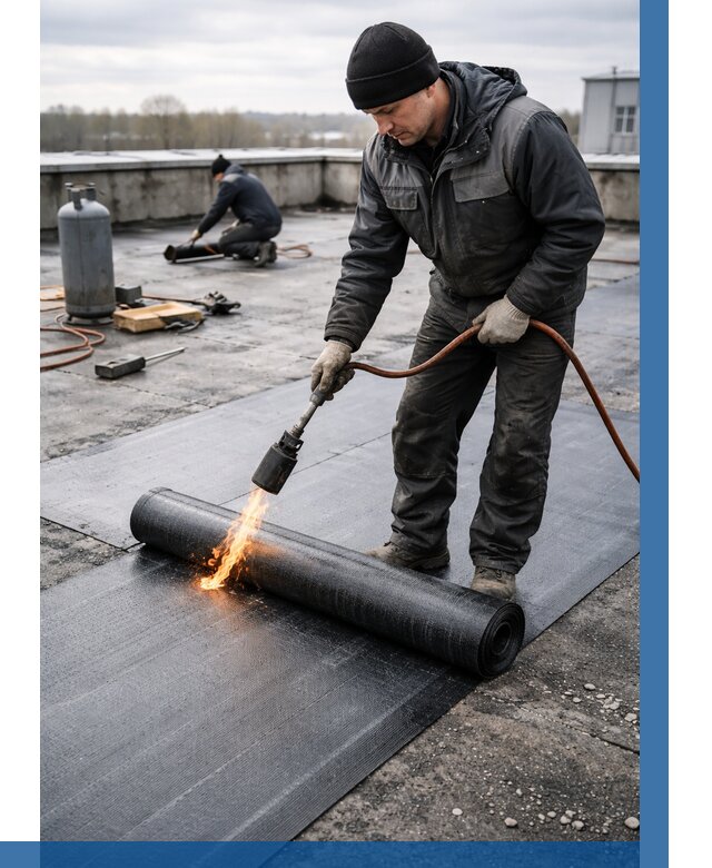 Ремонт наплавляемой кровли в Симферополе от 727 р. | ВЫСОТНИК-Сим