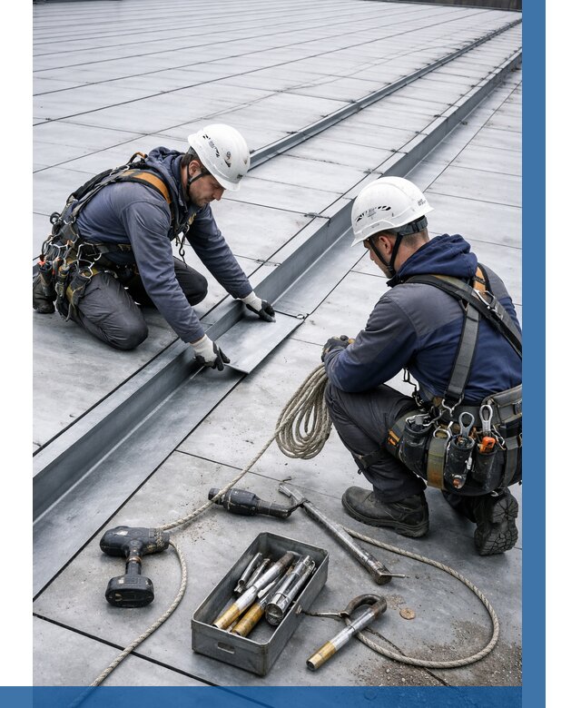 Ремонт фальцевой кровли в Симферополе от 727 р. | ВЫСОТНИК-Сим