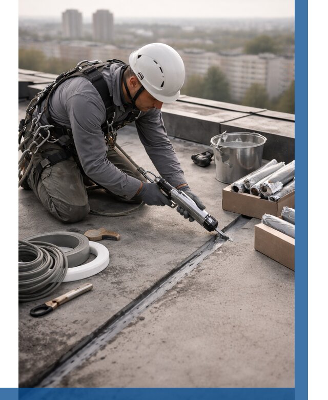 Герметизация швов кровли в Симферополе от 467 р./м2 | ВЫСОТНИК-Сим