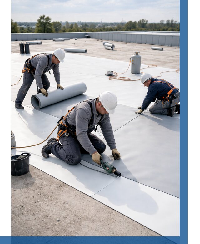 Монтаж мембранной кровли под ключ в Симферополе от 1246 р. | ВЫСОТНИК-Сим