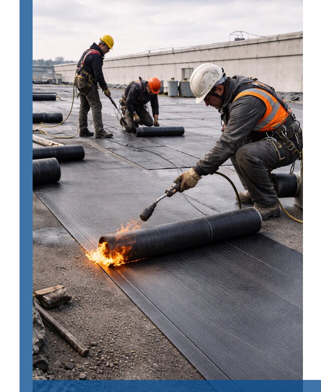Монтаж наплавляемой кровли в Симферополе профессионально