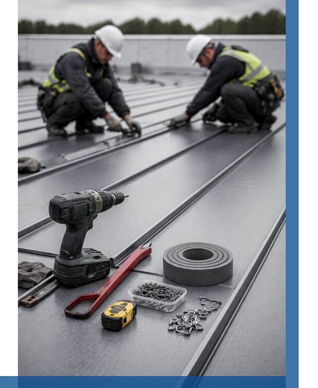 Монтаж фальцевой кровли в Симферополе от 1870 р. | ВЫСОТНИК-Сим