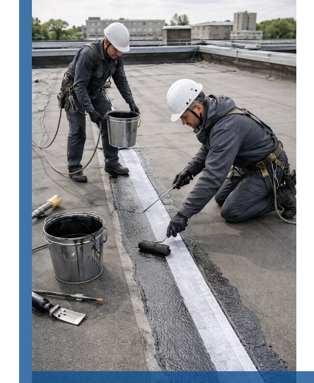 Гидроизоляция кровли мастикой в Симферополе надежная защита