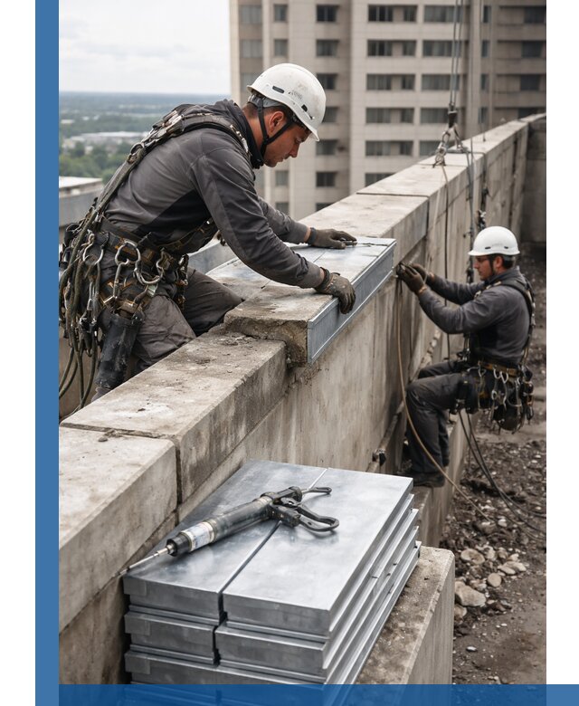Замена парапетных крышек и установка новых в Симферополе