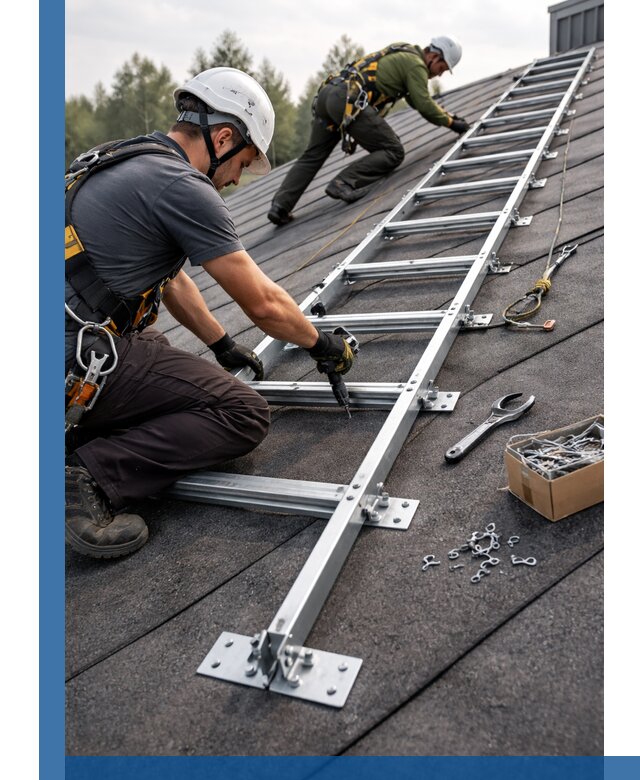 Профессиональный монтаж кровельной лестницы в Симферополе под ключ