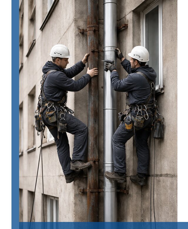 Замена водосточных труб в Симферополе: монтаж и демонтаж под ключ