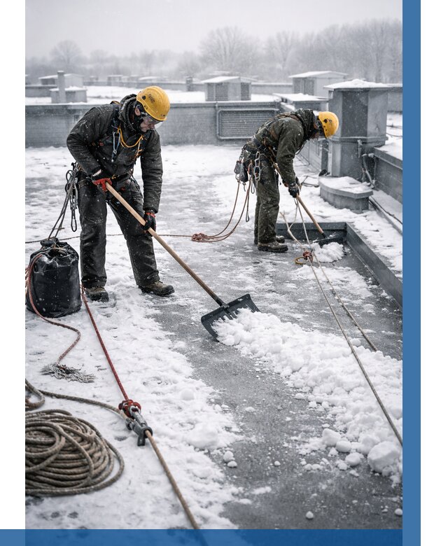 Очистка крыши от снега в Симферополе от 7790 р. | ВЫСОТНИК-Сим