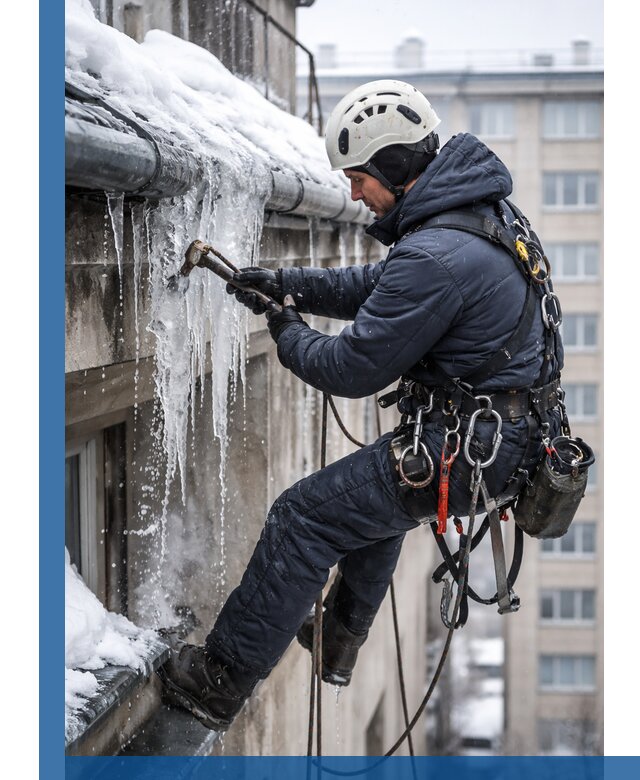 Удаление наледи и чистка водостоков в Симферополе оперативно и безопасно