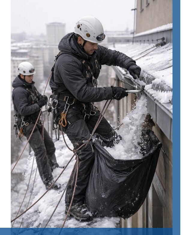 Аварийная очистка крыши в Симферополе под ключ от 312 р. | ВЫСОТНИК-Сим