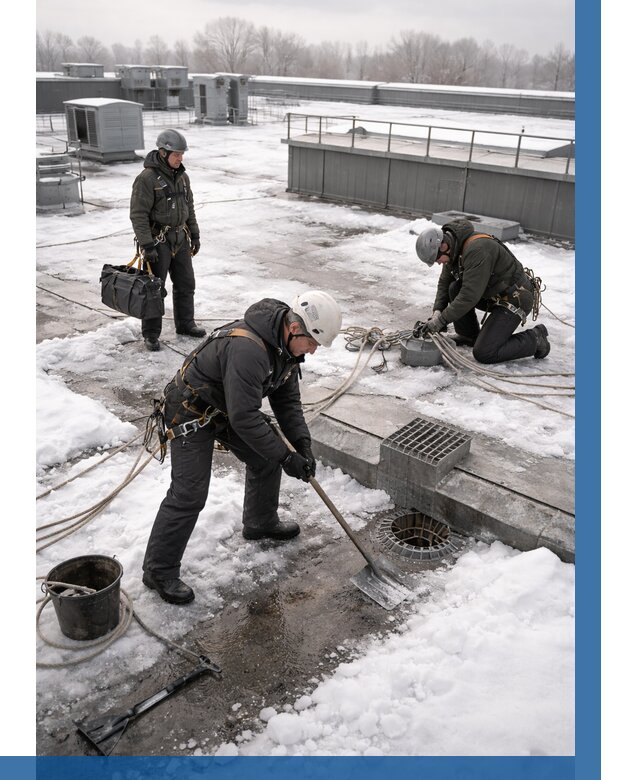 Абонентское обслуживание кровли зимой в Симферополе от 8310 р. | ВЫСОТНИК-Сим