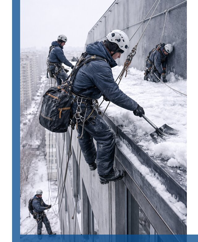 Абонентское обслуживание кровли зимой в Симферополе регулярный уход